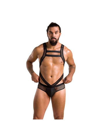 Чоловіче еротичне сітчасте боді 045 VICTOR XXL/XXXL Black, екошкіра, сітка Passion (369951388)