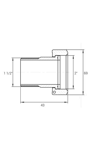 Комплект штуцеров для счетчика латунный 2″ВР х 1 1/2″УР с биконитовой прокладкой Б2743КбА VA (299999374)