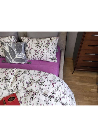 Постільна білизна з резинкою Мілагро бузковий, ранфорс гофра (жатка) Евро розмір, наволочки 50/70 No Brand (363190177)