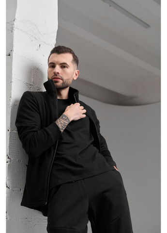 Спортивный костюм мужской ТРОЙКА весна осень MILITARY с кофтой на замке + футболка черный Handy Wear (293275164)