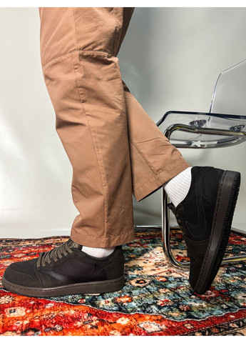 Коричневі всесезон кросівки чоловічі і жіночі nike air jordan 1 low x travis skott velvet brown and dark mocha | найк еір джордан 1 коричневі No Brand