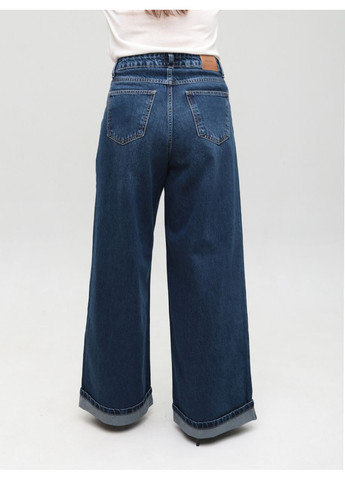 Джинсы женские синие супер широкие с подворотнями Супер палаццо Cracpot - (358501749)