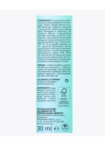 Сироватка від висипів з саліциловою кислотою Peeling-koncentrat z kwasem salicylowym 30 мл Isana (366569579)