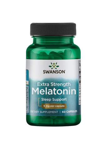 Мелатонін Extra Strength Melatonin, 5 mg, 60 Capsules Swanson (292569783)