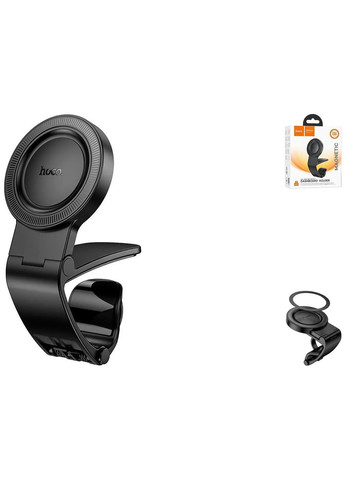 Автотримач для телефону H60 Magnetic Ring ABS + силікон кріплення на кермо автомобіля Чорний Hoco (333144165)