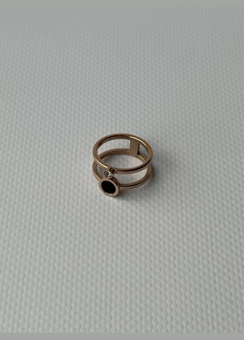 Жіноче стильне кільце подвійне декор цирконій вставка чорна акрилова медична сталь ( ) Xuping Jewelry (330618919)