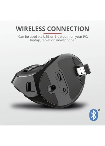 Миша Voxx Rechargeable Ergonomic, WL, черный Trust (388410911)