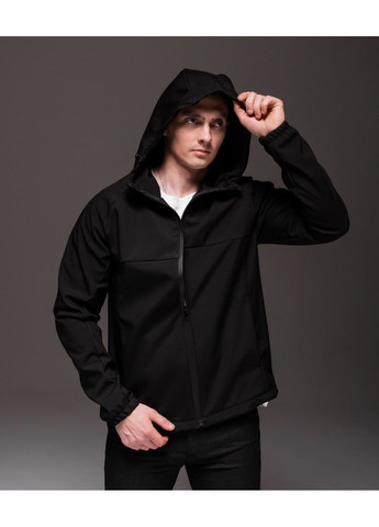 Черная черная куртка soft shell на флисе No Brand