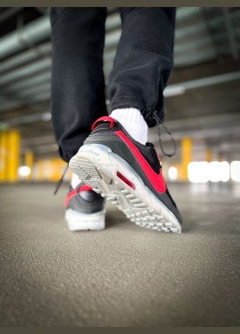 Черные всесезонные кроссовки мужские nike air max terrascape 90 black red | найк аир макс терраскейп 90 черные красные No Brand
