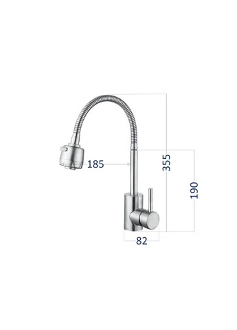 Смеситель для кухни Aria с гибким изливом (k35) LDARI015F41NKS45306 Nickel LIDZ 015F41 (323485723)