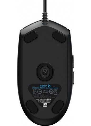 Мышь G102 LIGHTSYNC USB 2008000 dpi RGB-подсветка 6 кнопок черная Logitech (293945145)