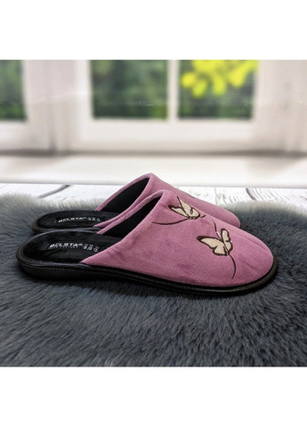 Сиреневые тапочки домашние женские Белста с вышивкой