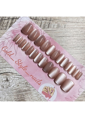 Накладні нігті котяче око, набір 24 шт No Brand (372114353)