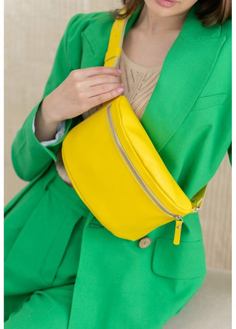 Шкіряна поясна сумка жовта The Wings (348358832)