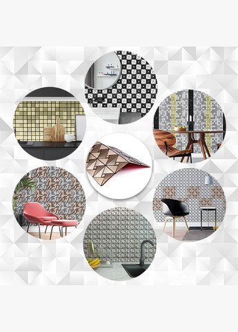 Самоклеюча алюмінієва плитка 300х300х3мм Мідна зі стразами SW-00001416 (D) Sticker Wall (329895063)