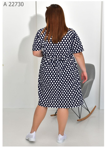 Синя повсякденний жіноча літня сукня великого розміру SK в горошок