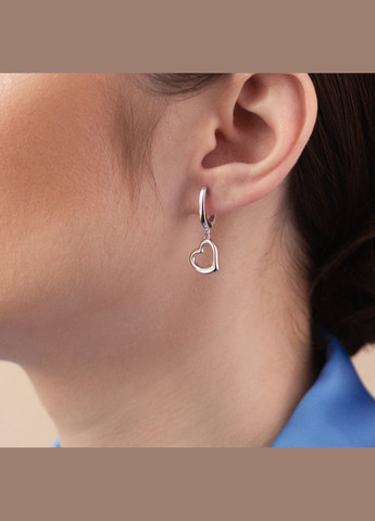 Сережки Сердечки у сріблі 123259 Oniks (264024181)