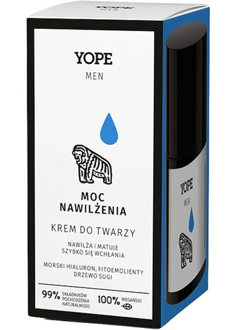 Крем для обличчя чоловіків "Зволожувальна сила" Men 50ml (1274239-43383234) YOPE (368622702)
