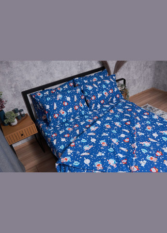 Комплект постельного белья Бязь Gold Люкс «» евро 200х220 наволочки 4х70х70 (MS-820001752) Moon&Star Space Cats (285717222)