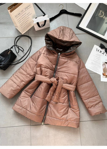 Світло-коричнева зимня жіноча зимова куртка куртка-пальто No Brand