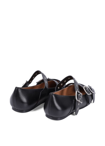 Жіночі жіночі балетки 208-7869-7-1 чорний шкіра MIRATON | чорні (368754213)