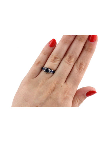 Кольцо серебряное с цирконием и эмалью Таун 168659, размер No Brand (316397899)