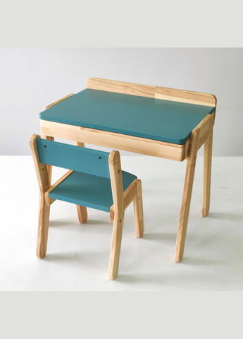 Детский столик с выдвижным ящиком и стульчик для детей 2-7 лет Темно-зеленый Tatoy (292303179)