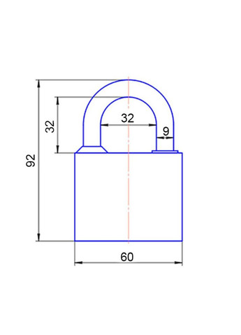 Замок навесной PD-03-60 (3 ключа) Apecs (365061000)