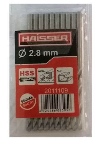 Сверло по металлу 2.8х33х61 мм цилиндрический хвостовик (DIN 338), (HS101043/2011109) 34025 Haisser (292565700)
