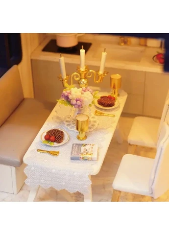 Румбокс Вілла з басейном Інтер'єрний конструктор Cutebee Time Apartment DIY Dollhouse Kit DIY A-066 + музичний механізм No Brand (362452829)