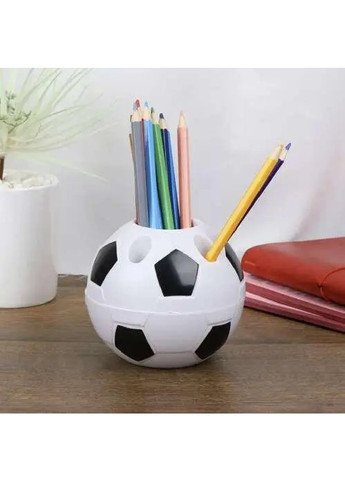 Підставка стакан органайзер настільний пластиковий для ручок олівців канцелярії 11х9.5 см (476608-Prob) Футбольний м'яч Unbranded (285738622)