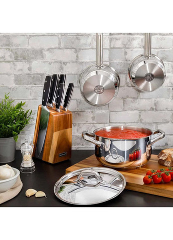 Кастрюля Chef line 163101028 28 см 13.5 л серебристая Barazzoni (349221689)