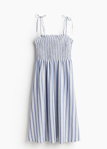 Молочное кэжуал платье H&M в полоску