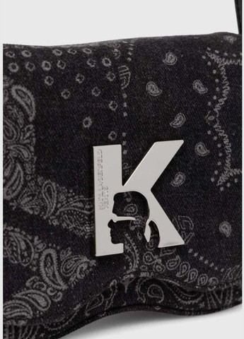 Женская сумка через плечо черная текстильная с регулируемым ремешком Karl Lagerfeld (325215115)