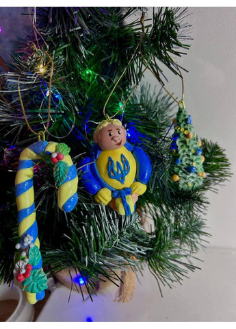 Набір ялинкових новорічних прикрас в українському стилі ручної роботи у подарунковій коробці No Brand (364237982)