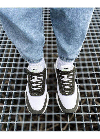 Білі Осінні кросівки чоловічі nike waffle khaki найк No Brand