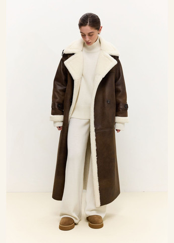 Дублянка довга з екошкіри 796 Papaya (317469999)