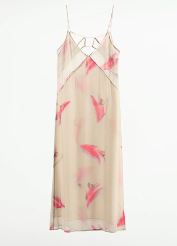 Комбинированное повседневный платье Zara с абстрактным узором