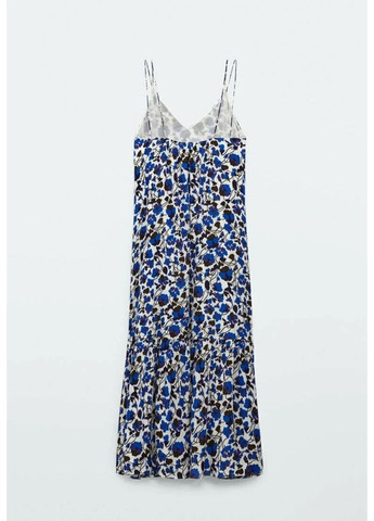 Комбинированное кэжуал платье макси из вискозы Massimo Dutti однотонное