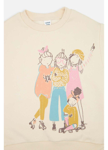 West свитшот комбинированный футер