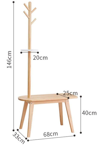 Стійка вішалка для одягу з дерева Айтос ваніль (СВГ-003202) No Brand (328076269)