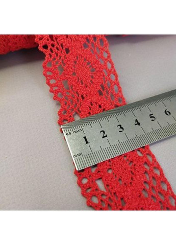 (1 метр) Хлопковое кружево 4см (лен) - Красный (М5023) Plus-plus (352749651)