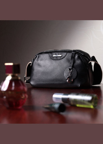Сумка на два отделения из натуральной кожи черная 22592 Vintage (329197723)