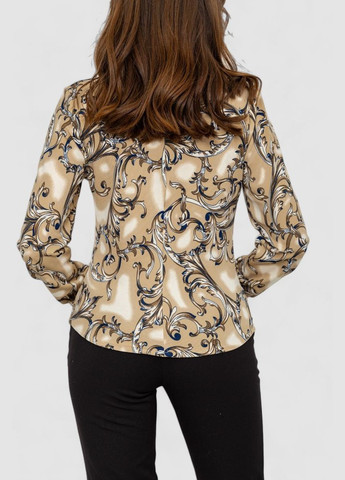 Темно-бежева блуза жіноча шифонова, колір бежевий, Ager