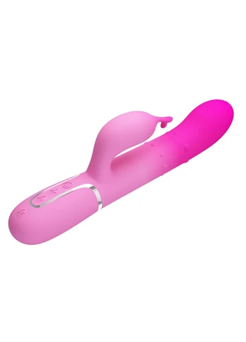 Вібратор із стимулятором клітора та обертовими намистинами Shima Pink, BW-500051-4 Pretty Love (383105243)