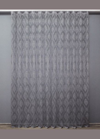 Тюль готовий сірий жакард на тасьмі "Корона", ширина 300 см, висота 270 см No Brand (294207707)