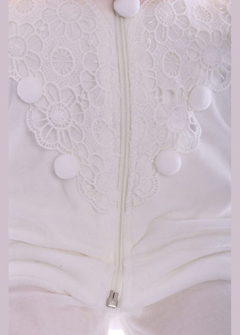 Білий зимній костюм із довгим рукавом для дівчинки велюровий білий 68 см (26748) BABYKROHA