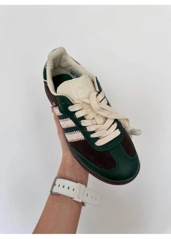 Зелені кросівки чоловічі adidas samba notitle green/brown адідас самба зелені демісезон No Brand