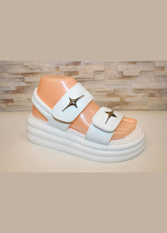 Босоніжки жіночі білого кольору на липучках No Brand Босоніжки жіночі літні (347024789)