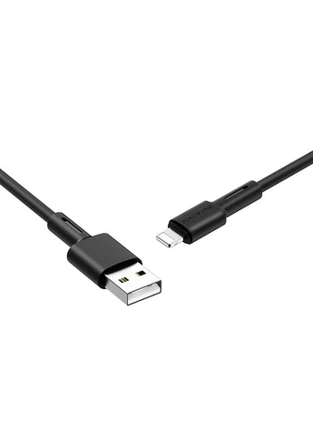 Кабель BX31 USB to iP 2.4A, 1m, silicone, TPE connectors, Black Borofone (393796229)